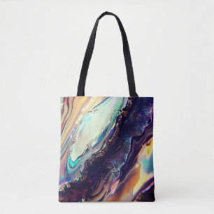 Bolso De Tela Rayas Multicolores Giratorias de Roca Ígnea