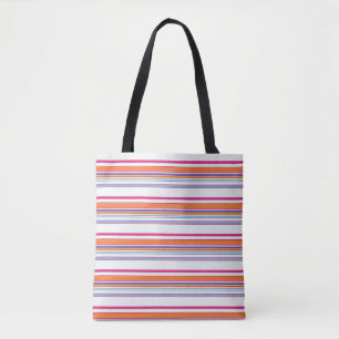 Bolso De Tela Rayas naranjas rosadas