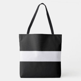 Bolso De Tela Rayas Náuticas Negras Blancas Anchas Profesionales