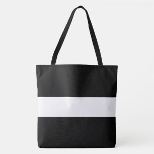 Bolso De Tela Rayas Náuticas Negras Blancas Anchas Profesionales