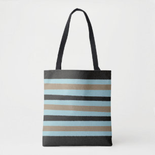 Bolso De Tela Rayas negras amarillas verdes verdes verde azulada