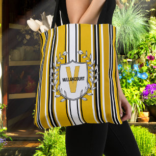 Bolso De Tela Rayas negras amarillas y negras personalizados