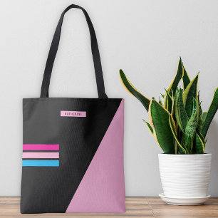 Bolso De Tela Rayas Negras Boho Elegantes y Modernas para Chicas