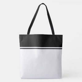 Bolso De Tela Rayas Negras Deportivas Profesionales en Blanco 