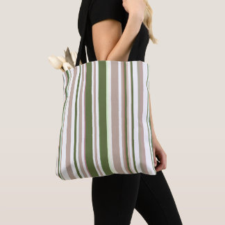 Bolso De Tela Rayas Neutras Modernas y Tono Terroso de Moda