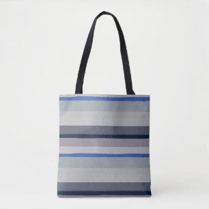 Bolso De Tela Rayas onduladas púrpura y azul