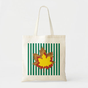 Bolso De Tela Rayas otoñales esmeraldas