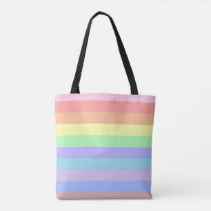 Bolso De Tela Rayas Pastel