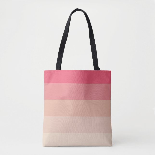 Bolso De Tela Rayas pastel rosas (Anverso)