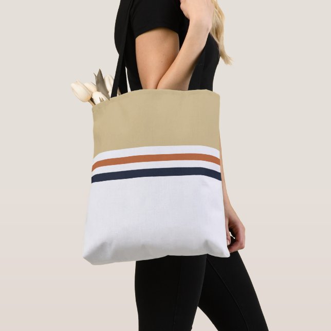 Bolso De Tela Rayas retro modernas de moda a rayas (Detalle)