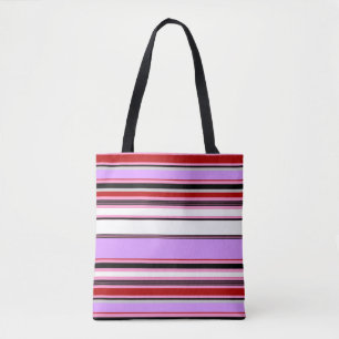 Bolso De Tela Rayas rojas violetas