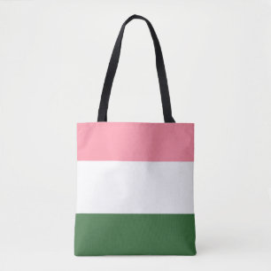 Bolso De Tela Rayas rosas, verdes y blancas