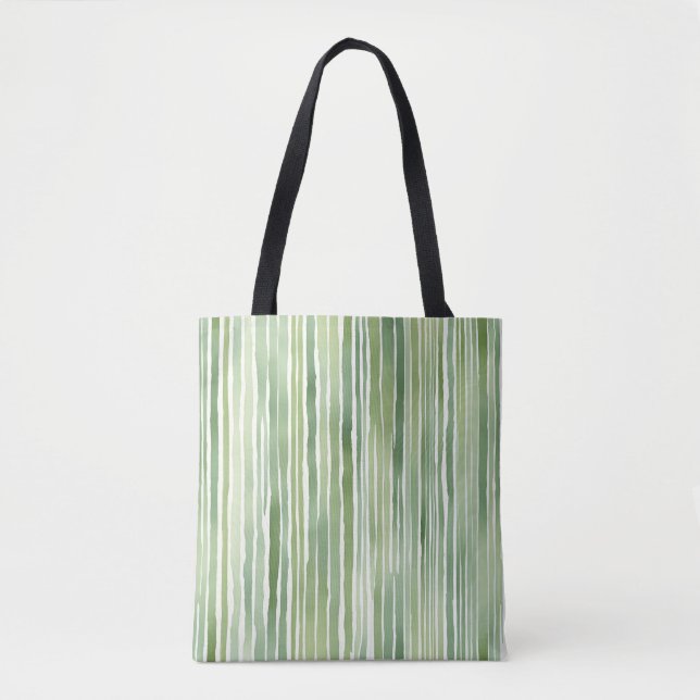 Bolso De Tela Rayas Verdes  (Anverso)