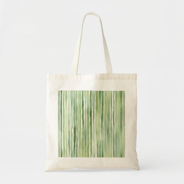 Bolso De Tela Rayas Verdes  (Frente)