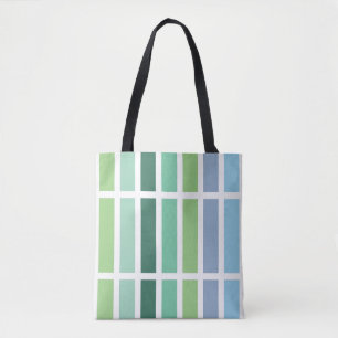 Bolso De Tela Rayas verdes y azules