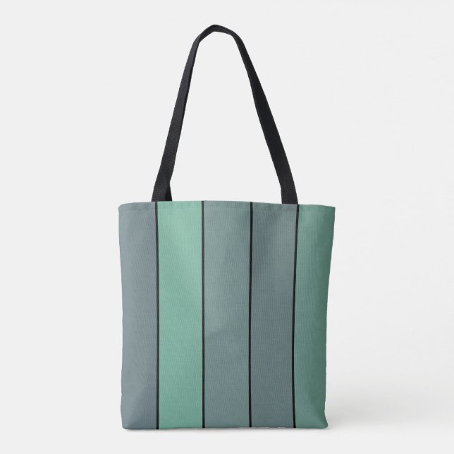 Bolso De Tela Rayas Verdes Y Gris De Invierno Sobre Papel Acuáti (Reverso)