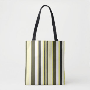 Bolso De Tela Rayas verticales contemporáneas amarillas efectiva