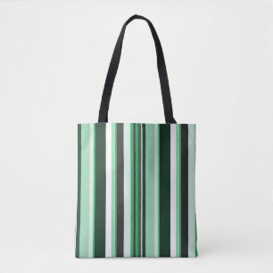 Bolso De Tela Rayas verticales contemporáneas verdes efectivas