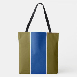 Bolso De Tela Rayas verticales de carreras blancas y azul profun