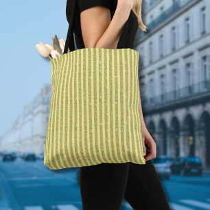 Bolso De Tela Rayas Verticales de Estilo Brillo Amarillo Brillan