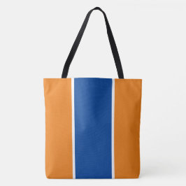 Bolso De Tela Rayas Verticales Deportivas Azul Marino Naranja Bl