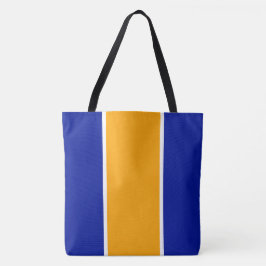 Bolso De Tela Rayas Verticales Náuticas Naranja Azul Real Brilla
