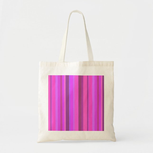 Bolso De Tela Rayas verticales rosas (Frente)