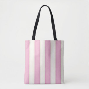 Bolso De Tela Rayas Victorianas Rosa y Marfil Elegantes
