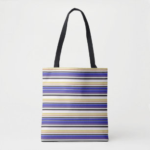 Bolso De Tela Rayas violetas blancas