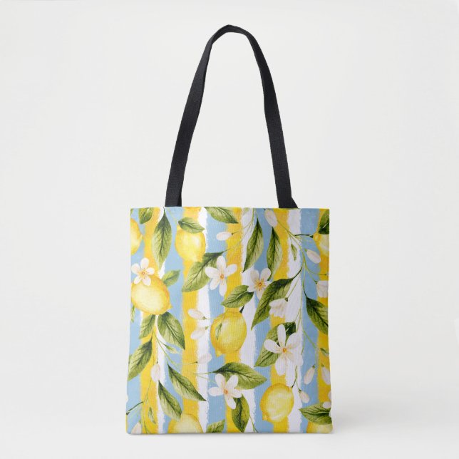 Bolso De Tela Rayas y Limones  (Anverso)