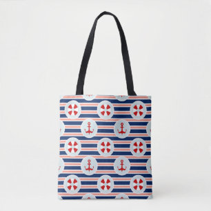 Bolso De Tela Rayas y modelo de puntos náuticos
