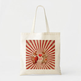 Bolso De Tela Rayas y payasos de San Valentín con corazón