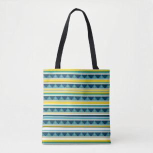 Bolso De Tela Rayas y triángulos