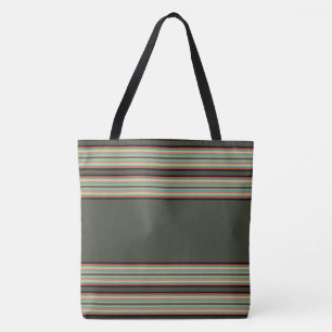 Bolso De Tela Rayo con verde oliva