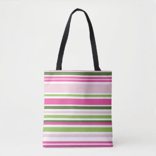 Bolso De Tela Rayo rosa y verde