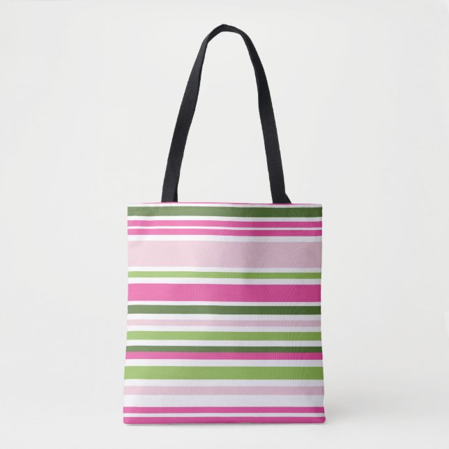Bolso De Tela Rayo rosa y verde (Anverso)