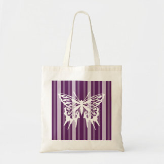 Bolso De Tela Rayo victoriano púrpura con mariposa