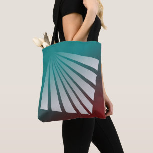 Bolso De Tela Rayos blancos en verde azulado burdeos