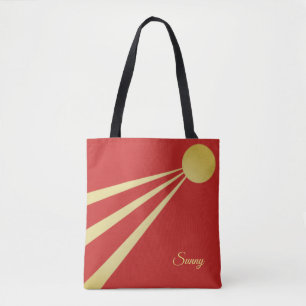Bolso De Tela Rayos de sol sobre rojo