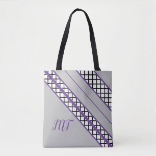 Bolso De Tela Rayos grises y púrpura Monograma