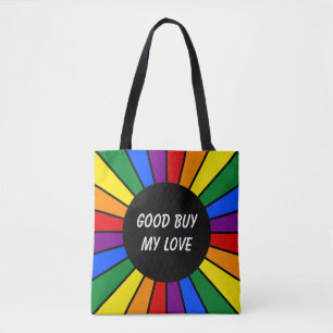 Bolso De Tela Rayos redondos arcos arcoiris + tu trasero. e idea