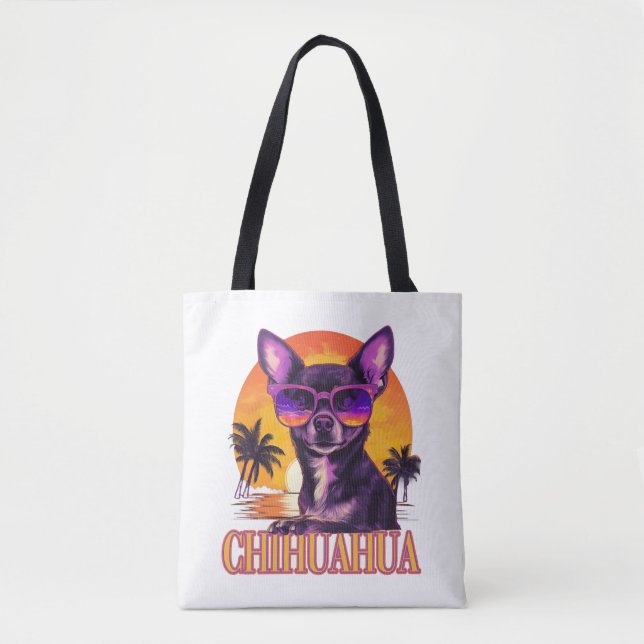 Bolso De Tela Raza de perro de Chihuahua por amante de Chihuahua (Anverso)