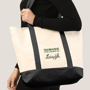 Bolso De Tela Razón para reír amor verde corazones