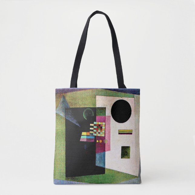 Bolso De Tela Reafirmación, pintura abstracta de Kandinsky, (Anverso)