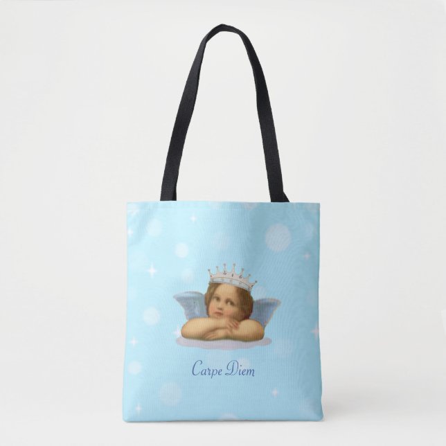 Bolso De Tela Real Raphael Cherub en azul claro (Anverso)