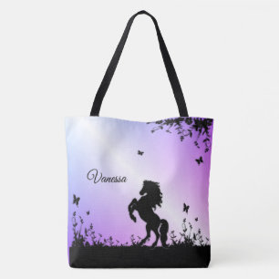 Bolso De Tela Rearing Black Stallion