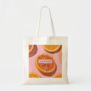 Bolso De Tela Rebanada de Naranja Brillante de Pastel Personaliz