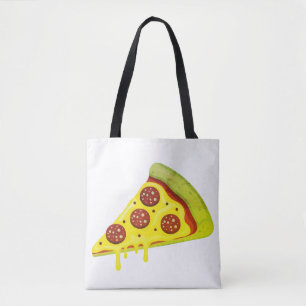 Bolso De Tela Rebanada de pizza de pepperoni con queso derretido