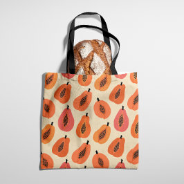 Bolso De Tela Rebanada de Sunfruit Papaya Tonos Naranjas