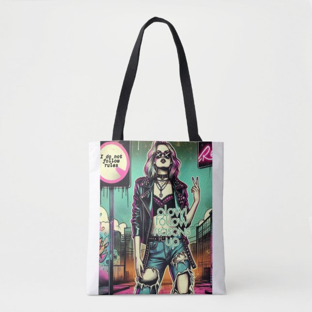 Bolso De Tela Rebel Girl – I Do Not Follow Rules (Anverso)